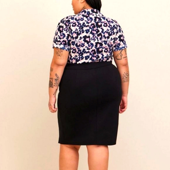 ❤️NWT VINTAGE TORRID DRESS - MIDI FLORAL - SIDE SLIT - STUDIO CREPE - PLUS SIZE - Picture 2 of 10